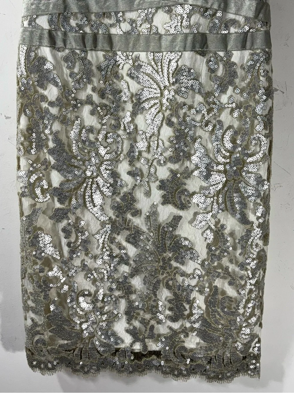 Tadashi Shoji Gold Sequin & Lace Cocktail Dress Sz 6